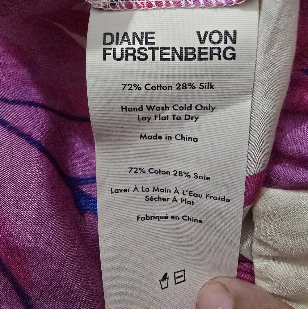 Diane Von Furstenberg Cream Wide-Leg Pants with Pink Floral Print - Picture 4 of 11